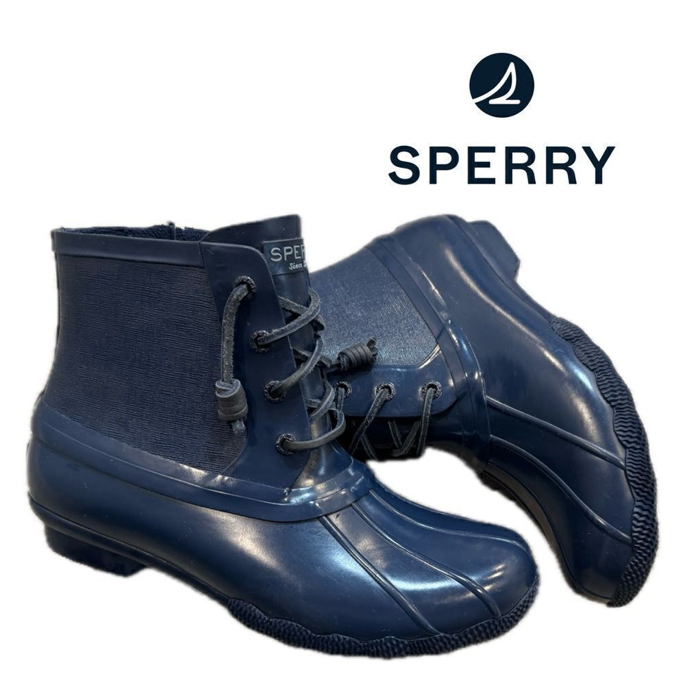 Woman’s navy Sperry water boots size 7